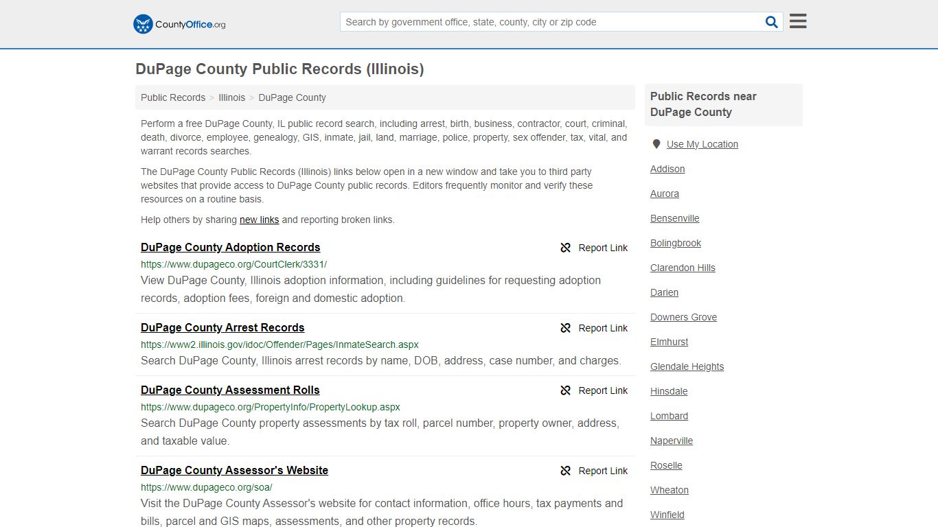 Public Records - DuPage County, IL (Business, Criminal, GIS, Property ...